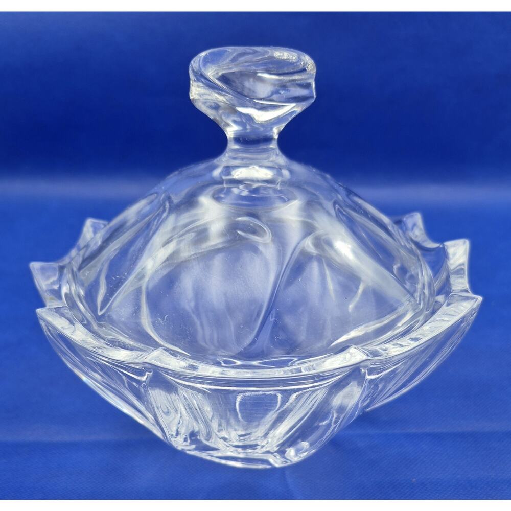 Vintage Circleware Belle Glass Candy Dish with Glass Lid 6" Tall 7" Wide